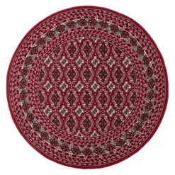 Interieur05 rond vintage vloerkleed Marad rood - 100 x 100 cm