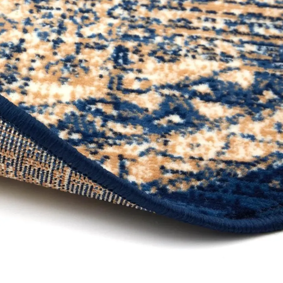 Interieur05 rond vintage vloerkleed Aila blauw - 160 x 160 cm