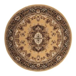 Interieur05 rond vintage Vloerkleed Nain Perzisch bruin - 200 x 200 cm