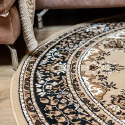 Interieur05 rond vintage Vloerkleed Nain Perzisch bruin - 200 x 200 cm