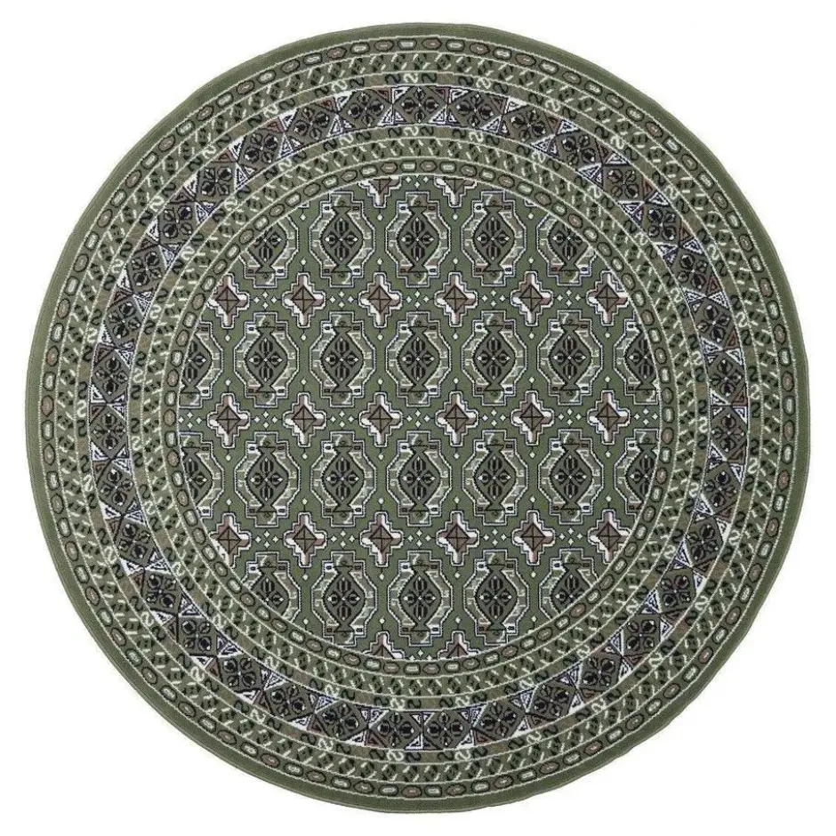 Interieur05 rond vintage vloerkleed Marad groen - 235 x 235 cm