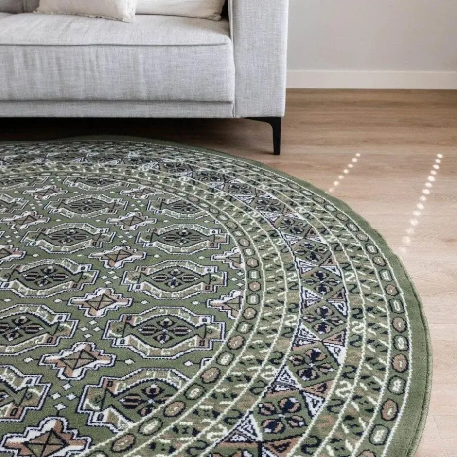 Interieur05 rond vintage vloerkleed Marad groen - 235 x 235 cm