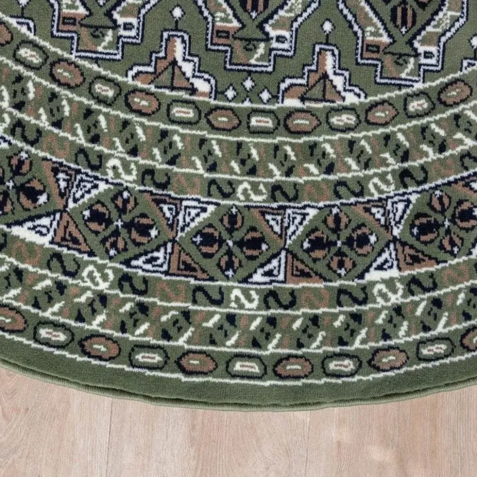 Interieur05 rond vintage vloerkleed Marad groen - 235 x 235 cm