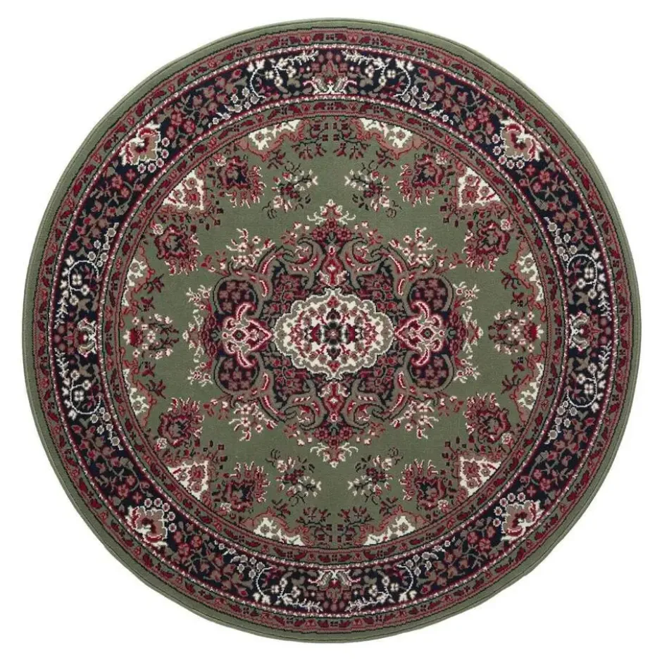 Interieur05 rond vintage vloerkleed Aila rood/oranje - 240 x 240 cm
