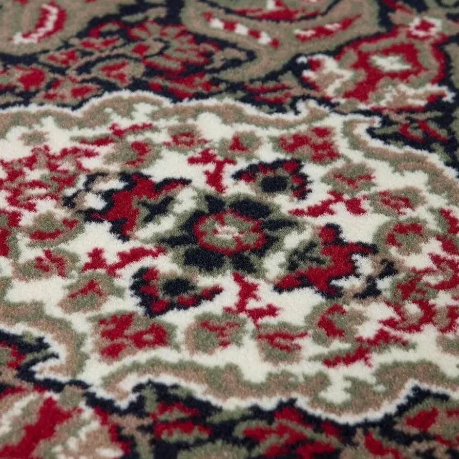 Interieur05 rond vintage vloerkleed Aila rood/oranje - 240 x 240 cm
