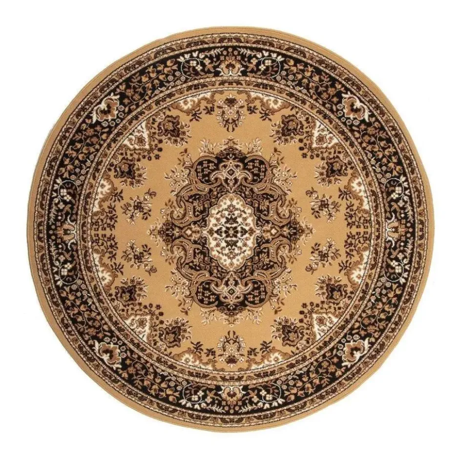 Interieur05 rond vintage Vloerkleed Nain Perzisch bruin - 100 x 100 cm