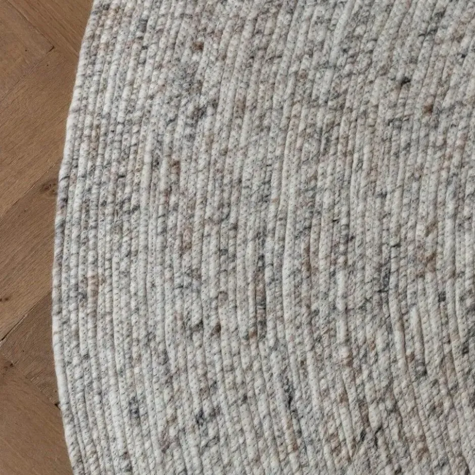 Interieur05 rond vloerkleed Gapo beige/wit - 180 x 180 cm
