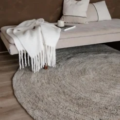 Interieur05 rond vloerkleed Gapo grijs/bruin - 180 x 180 cm