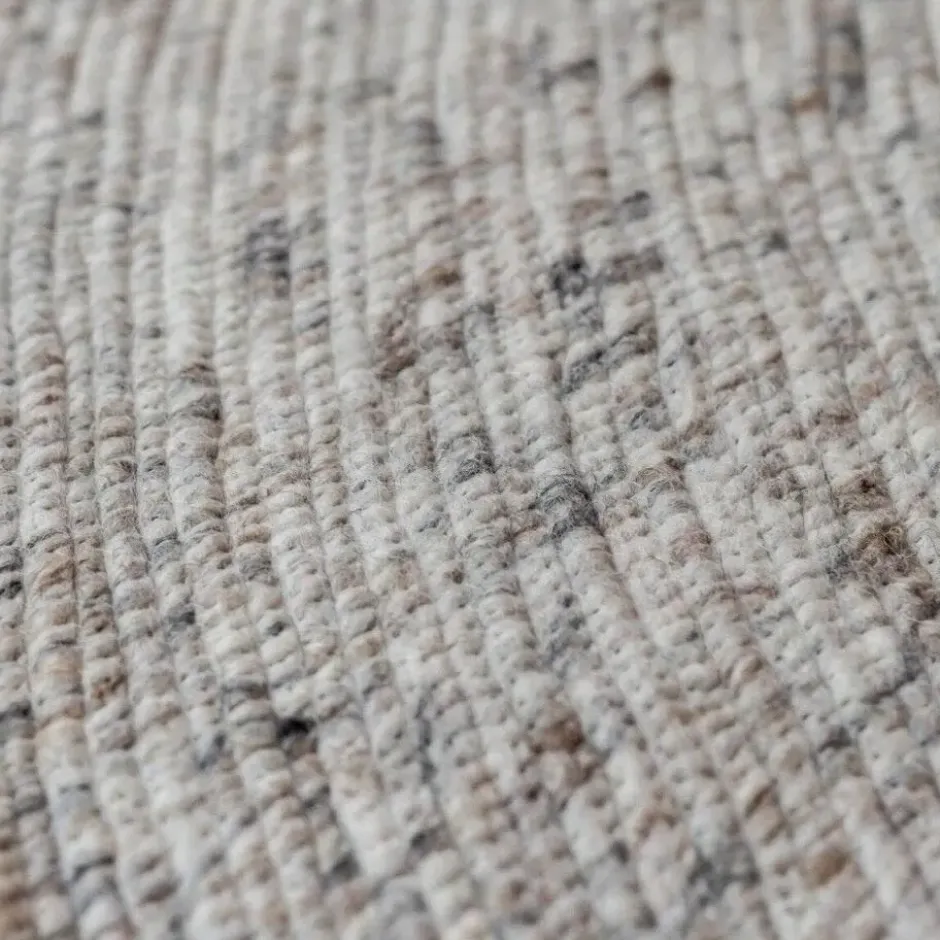 Interieur05 rond vloerkleed Gapo beige/wit - 150 x 150 cm