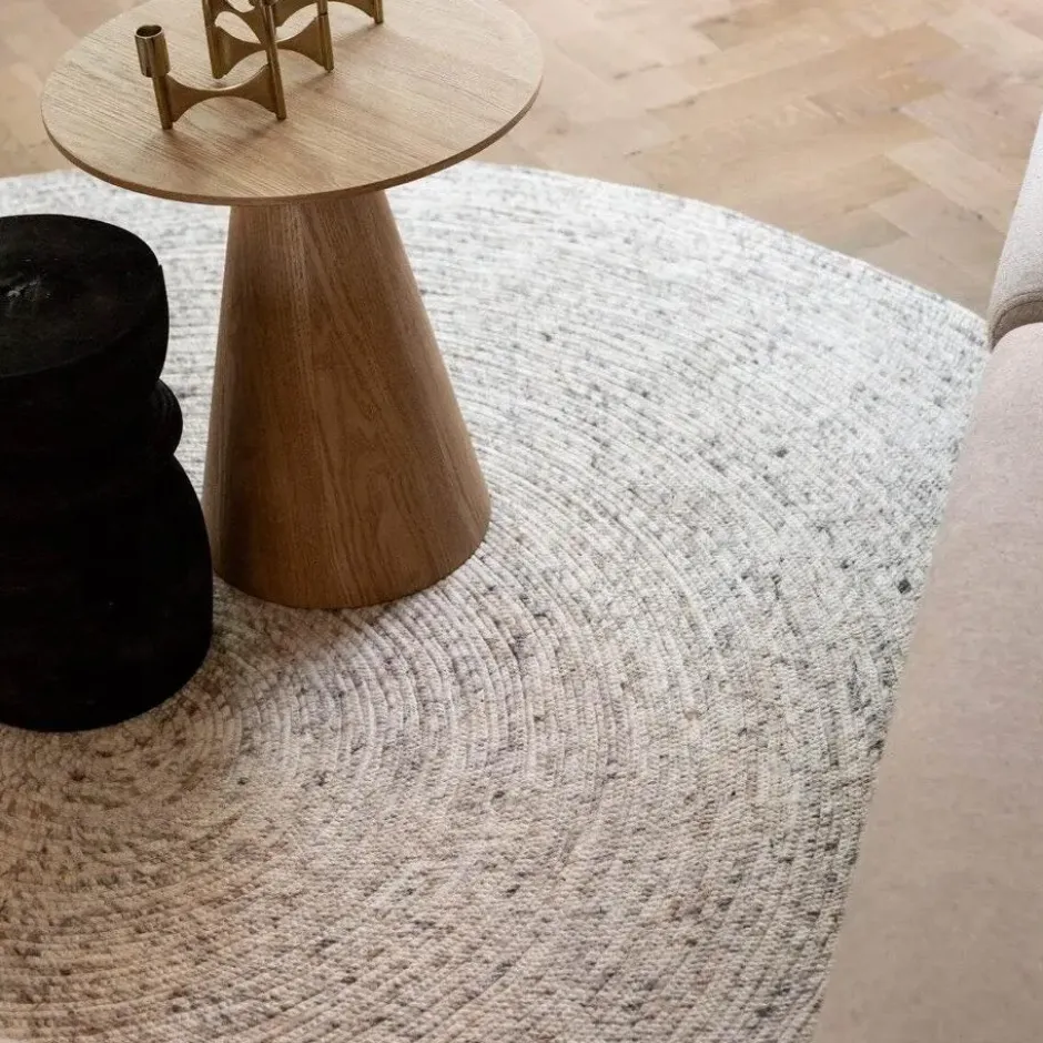 Interieur05 rond vloerkleed Gapo beige/wit - 250 x 250 cm