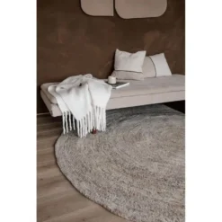 Interieur05 rond vloerkleed Gapo grijs/bruin - 250 x 250 cm