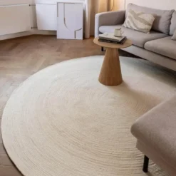 Interieur05 rond vloerkleed Gapo wit - 220 x 220 cm