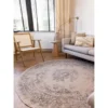 Interieur05 rond vloerkleed Keshan zand/beige - 120 x 120 cm