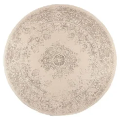 Interieur05 rond vloerkleed Keshan zand/beige - 120 x 120 cm