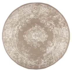 Interieur05 rond vloerkleed Keshan taupe/bruin - 160 x 160 cm