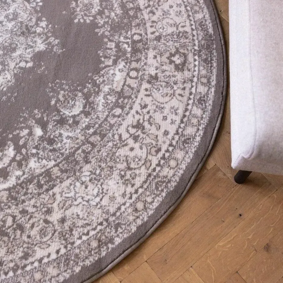 Interieur05 rond vloerkleed Keshan taupe/bruin - 160 x 160 cm