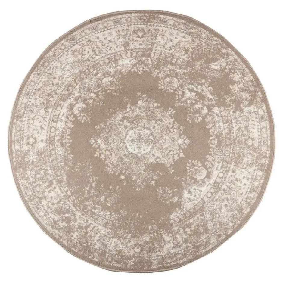 Interieur05 rond vloerkleed Keshan taupe/bruin - 190 x 190 cm