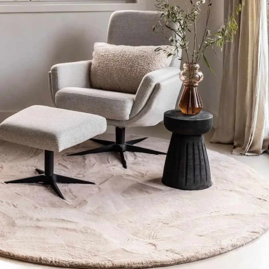 Interieur05 rond vloerkleed Lux beige/taupe - 240 x 240 cm