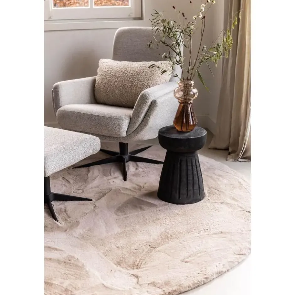 Interieur05 rond vloerkleed Lux beige/taupe - 240 x 240 cm