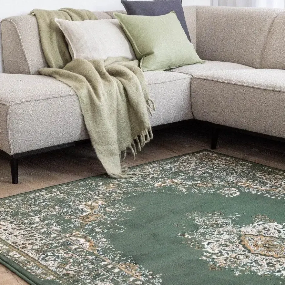 Interieur05 Vintage Vloerkleed Keshan groen - 330 x 240 cm