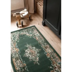 Interieur05 Vintage Vloerkleed Keshan groen - 330 x 240 cm