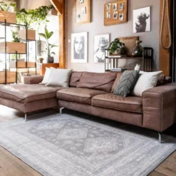 Interieur05 Vintage Vloerkleed Aila Grijs/Roze - 280 x 190 cm