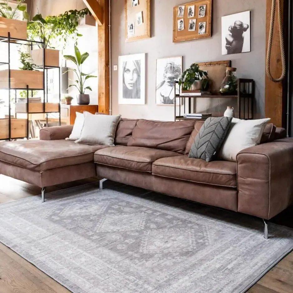 Interieur05 Vintage Vloerkleed Aila Grijs/Roze - 280 x 190 cm