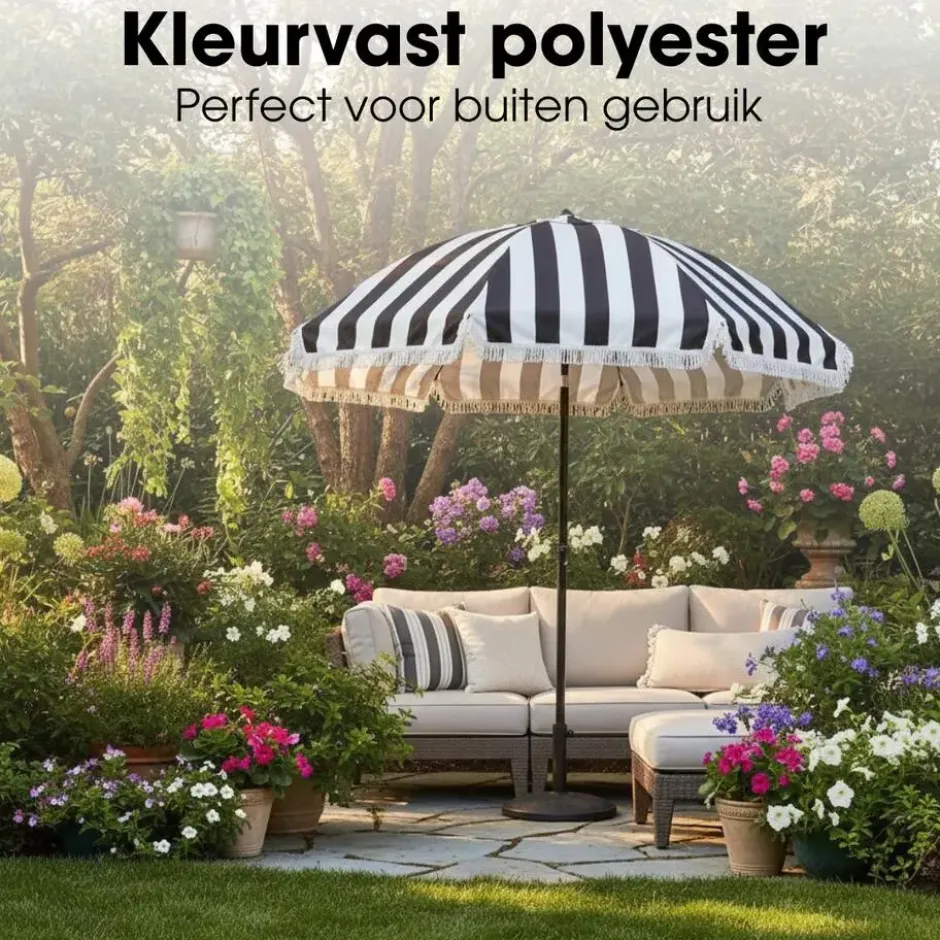 In The Mood Collection Osborn Parasol - H238 x Ø220 cm - Zwart