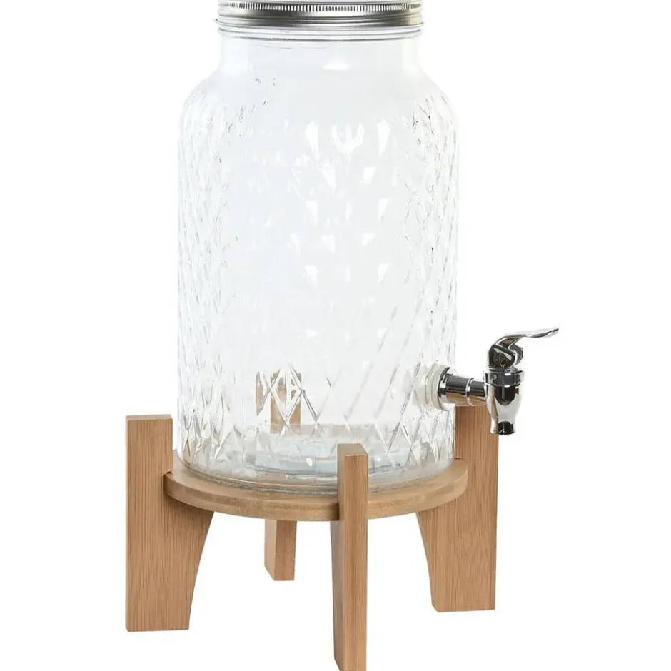Items Drank dispenser Tap - 5.8 Liter - glas/hout - verhoger