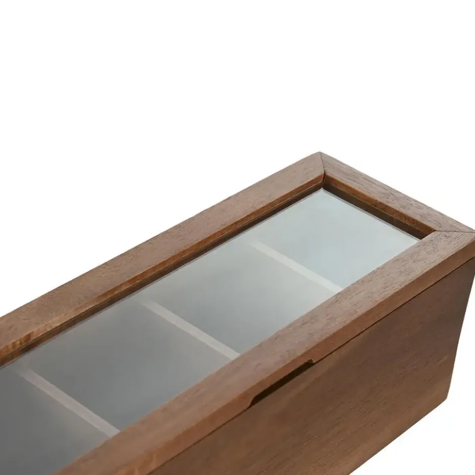 Items Theedoos/opbergdoos Ceylon - 4-vaks - Acacia hout