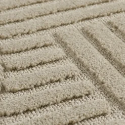 Japandi Art Rond Vloerkleed Laagpolig Effen Beige - 200 CM Ø