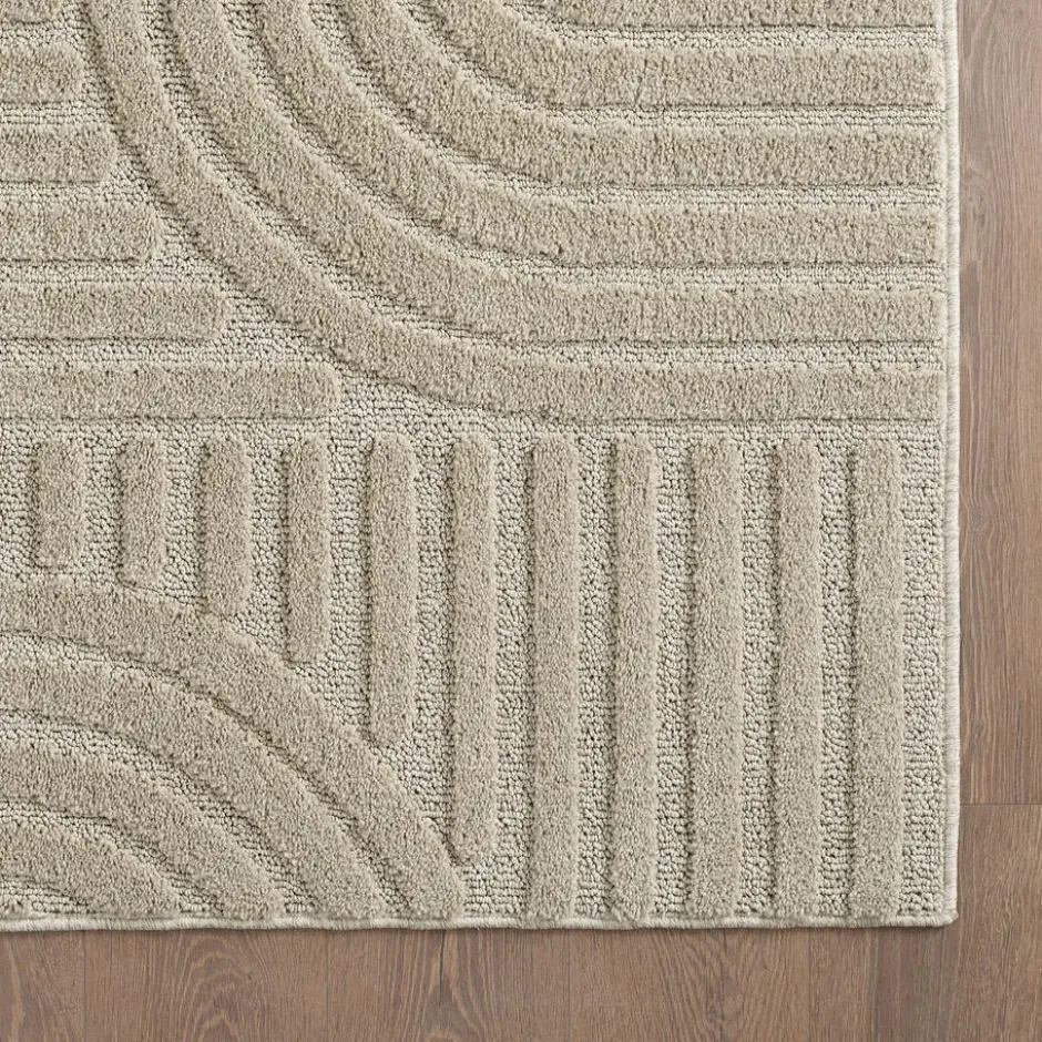 Japandi Art Vloerkleed Laagpolig Effen Beige - 200x290 CM
