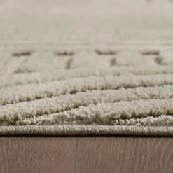Japandi Art Vloerkleed Laagpolig Effen Beige - 200x290 CM