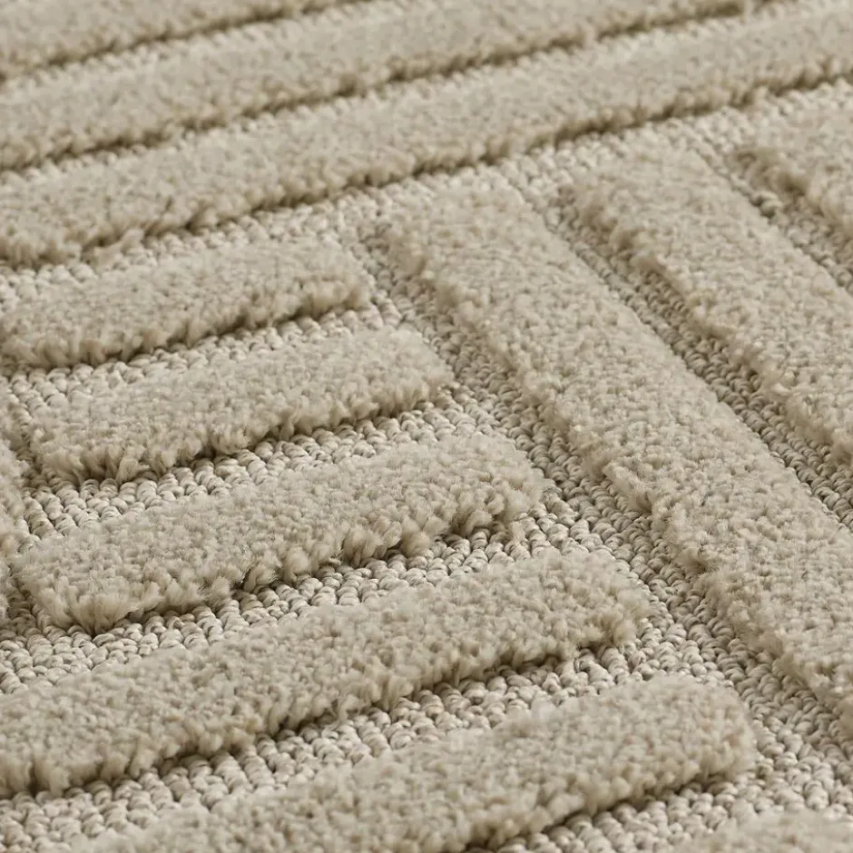 Japandi Art Vloerkleed Laagpolig Effen Beige - 200x290 CM
