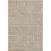Japandi Art Vloerkleed Laagpolig Effen Beige - 140x200 CM
