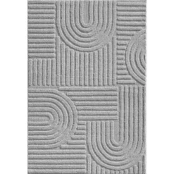 Japandi Art Vloerkleed Laagpolig Effen Grijs - 200x290 CM
