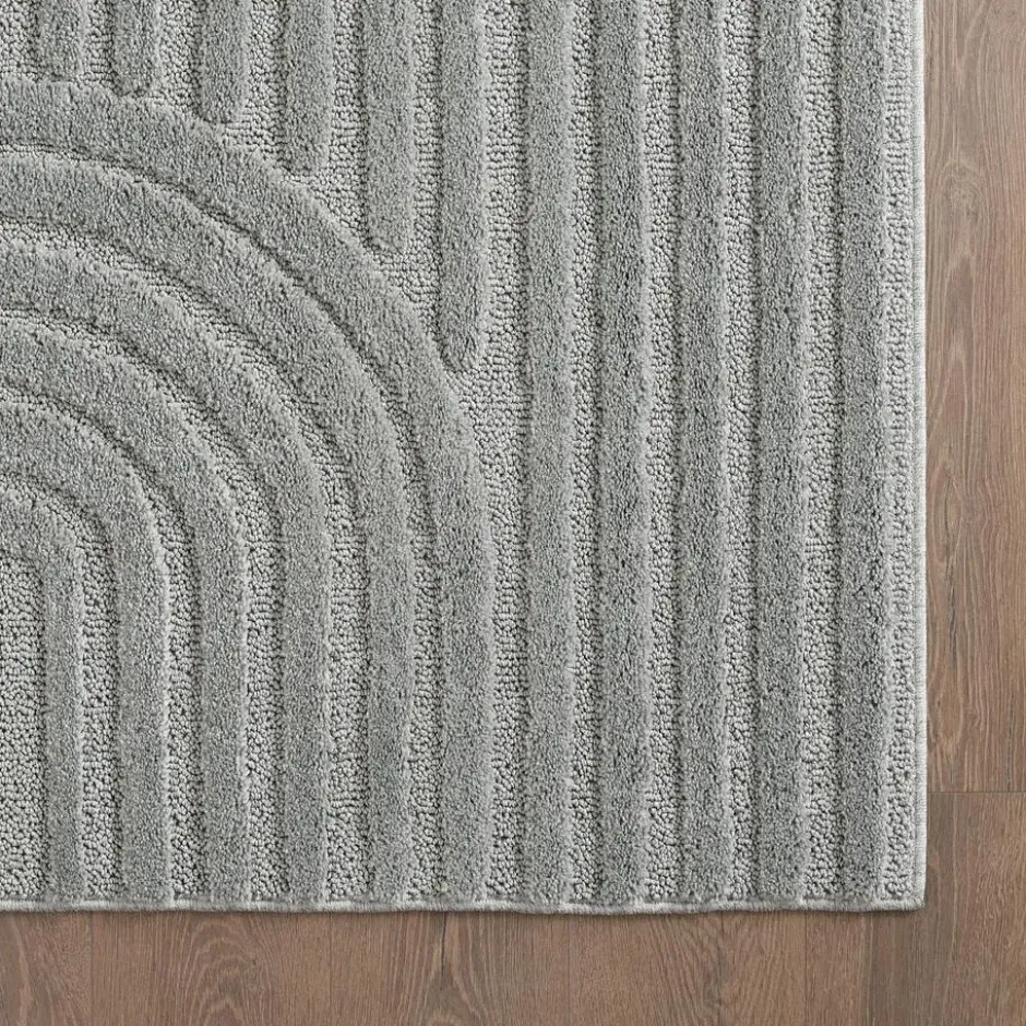 Japandi Art Vloerkleed Laagpolig Effen Grijs - 200x290 CM