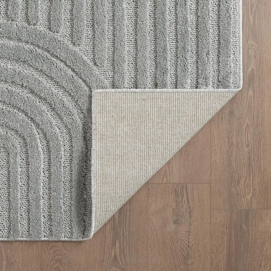 Japandi Art Vloerkleed Laagpolig Effen Grijs - 200x290 CM