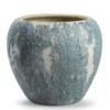 Jodeco Plantenpot Marble - wit/blauw - keramiek - D24 x H22 cm
