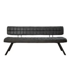 Kalfort Eetkamerbank Guillaume industriële zwart PU 180x54x83cm