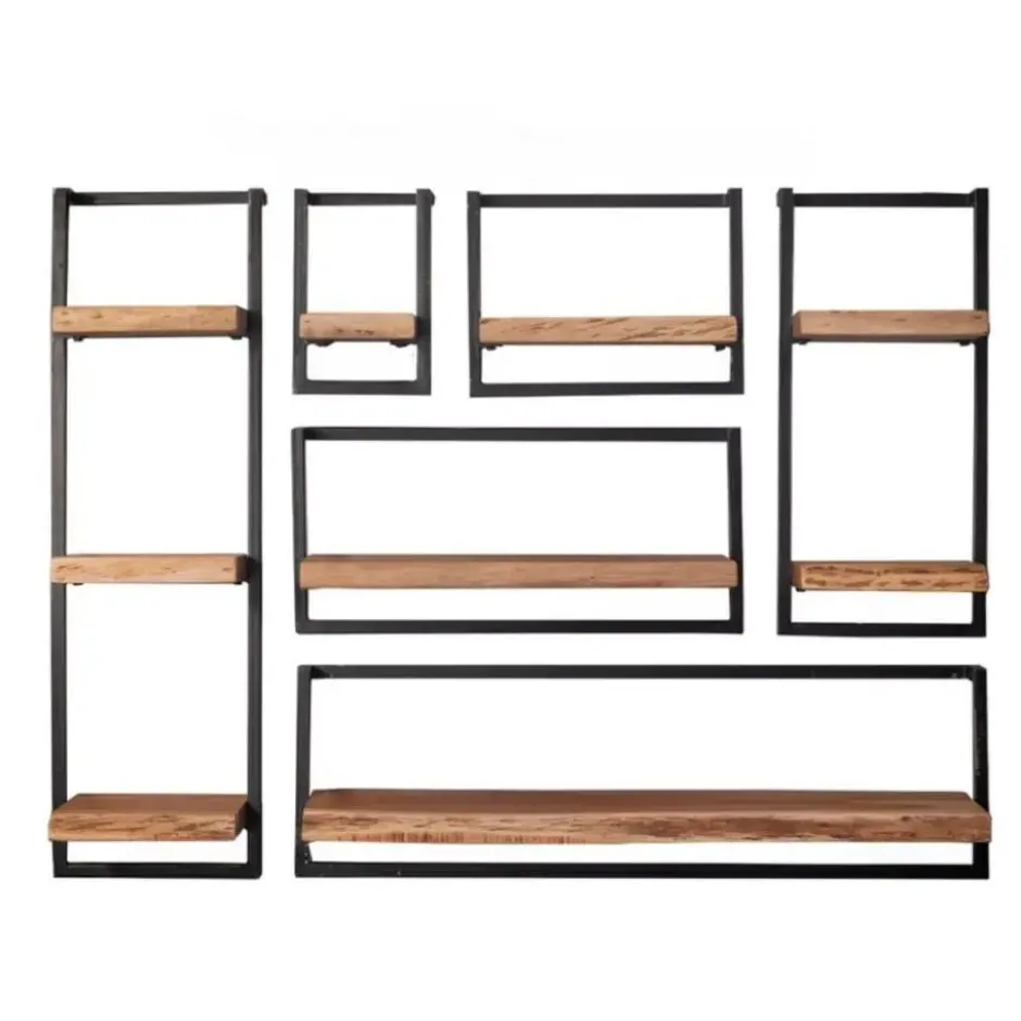 Kalfort Wandrek industrieel Stockton 6 - set van 3 - 25x100x100 cm