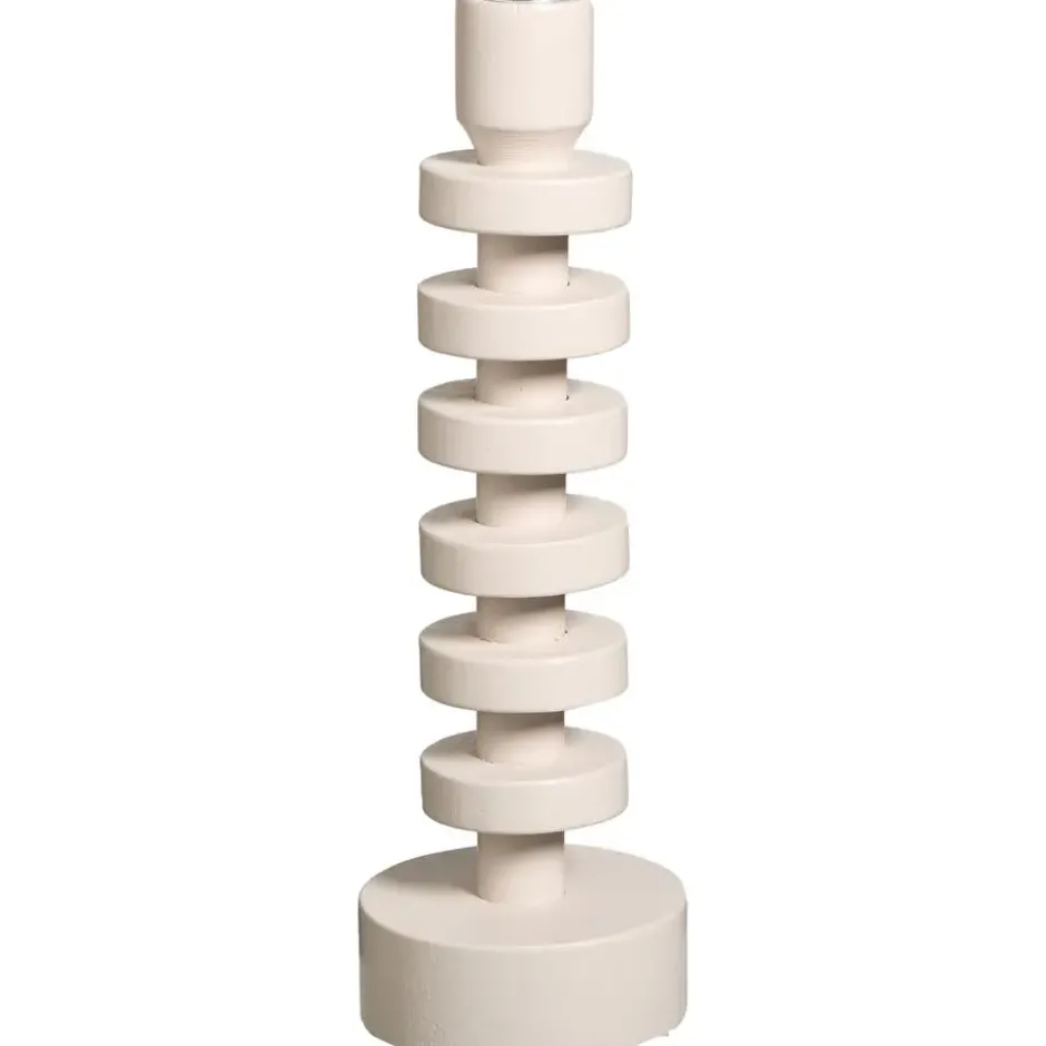 Kandelaar Coco off-white hout - 25xØ8 cm