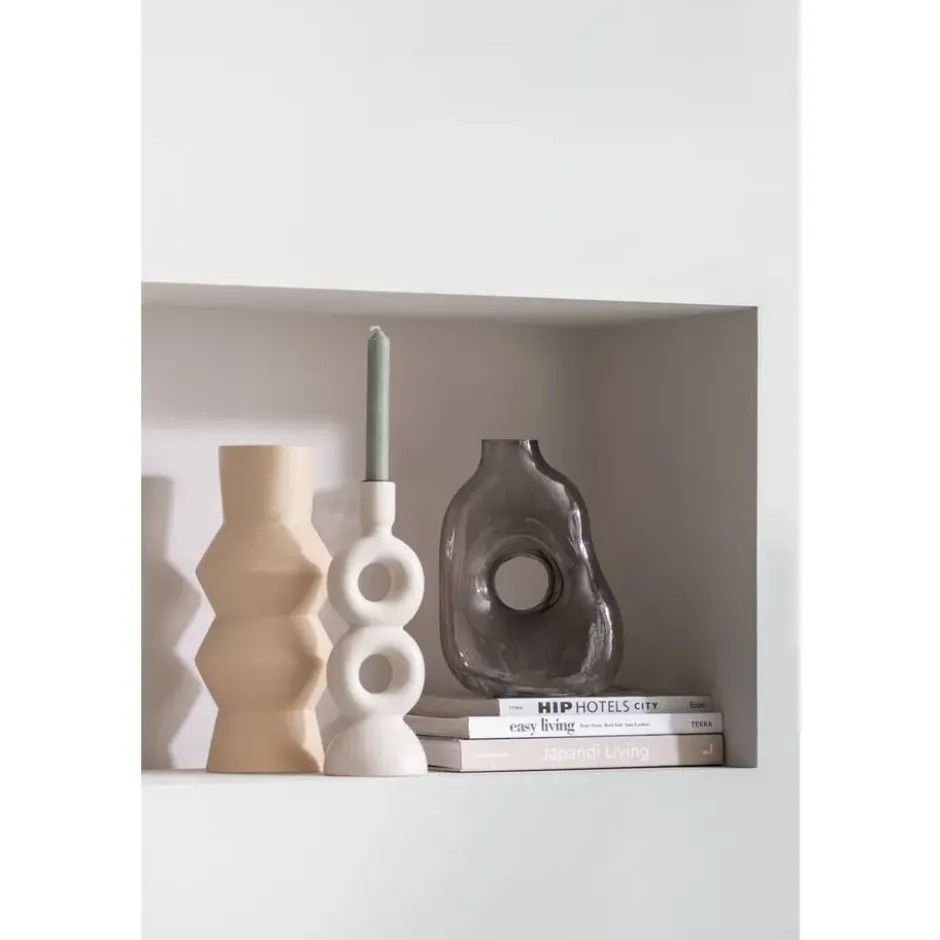 Kandelaar Lumen - off-white - keramiek -27,5x9,5x9,5 cm