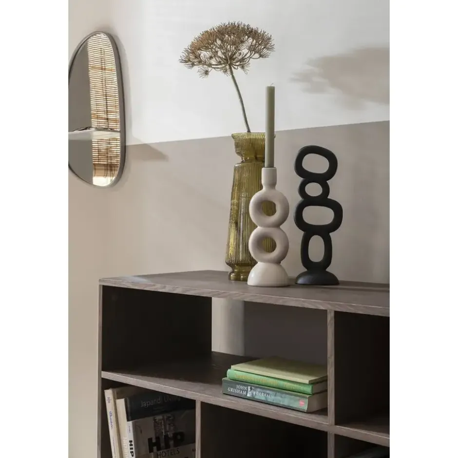Kandelaar Lumen - off-white - keramiek -27,5x9,5x9,5 cm