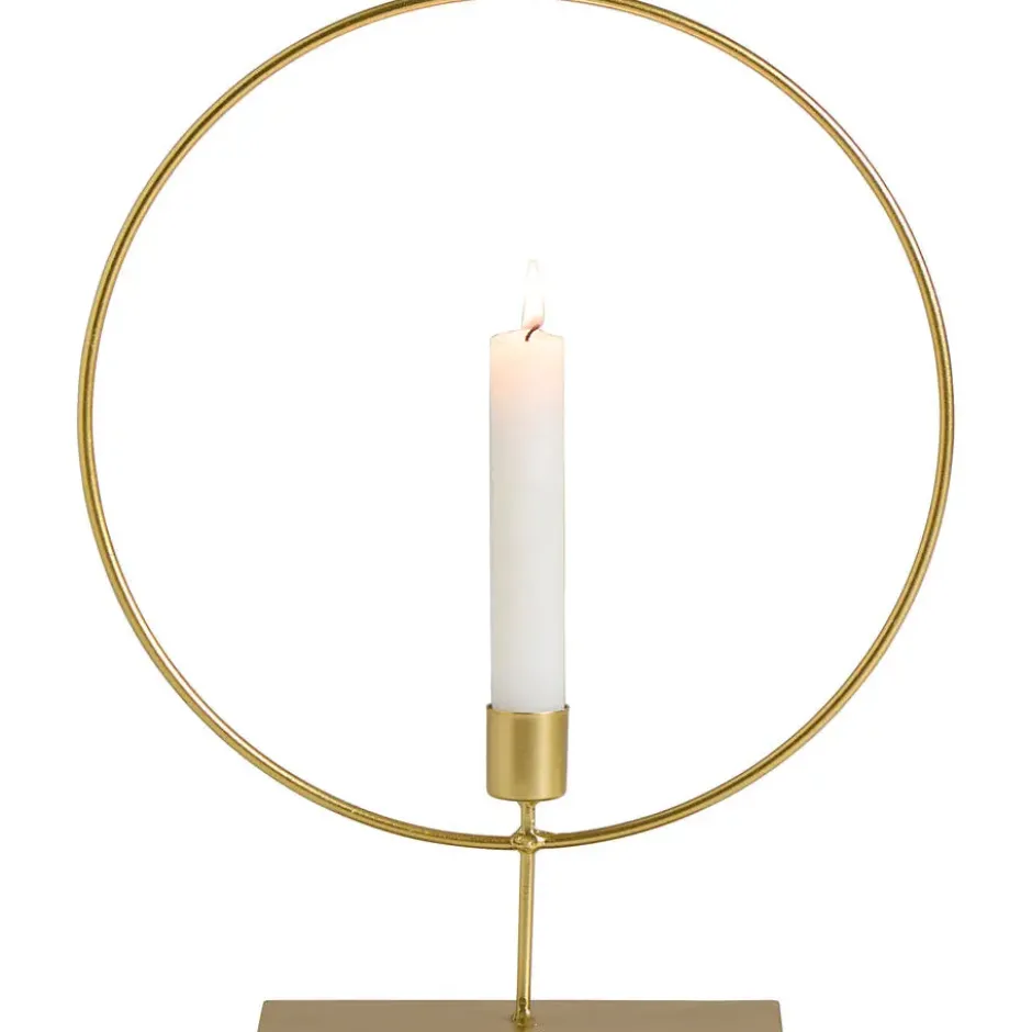 Kandelaar Ron - goudkleur - metaal - 30xØ25 cm