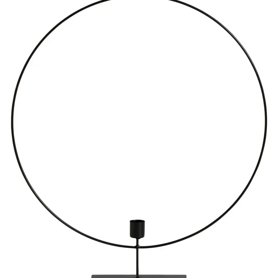 Kandelaar Ron - zwart - metaal - 45xØ40 cm