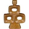 Kandelaar Stapel - bruin - keramiek - 22,5x16x7 cm