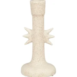 Kandelaar Ster - wit - keramiek - 19xØ9 cm