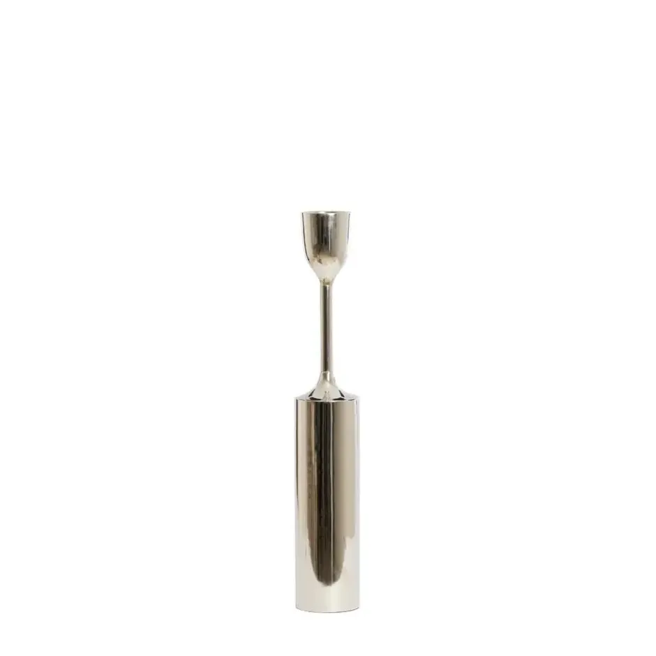 Kandelaar Velez - Glanzend Zilver - Ø13x77cm