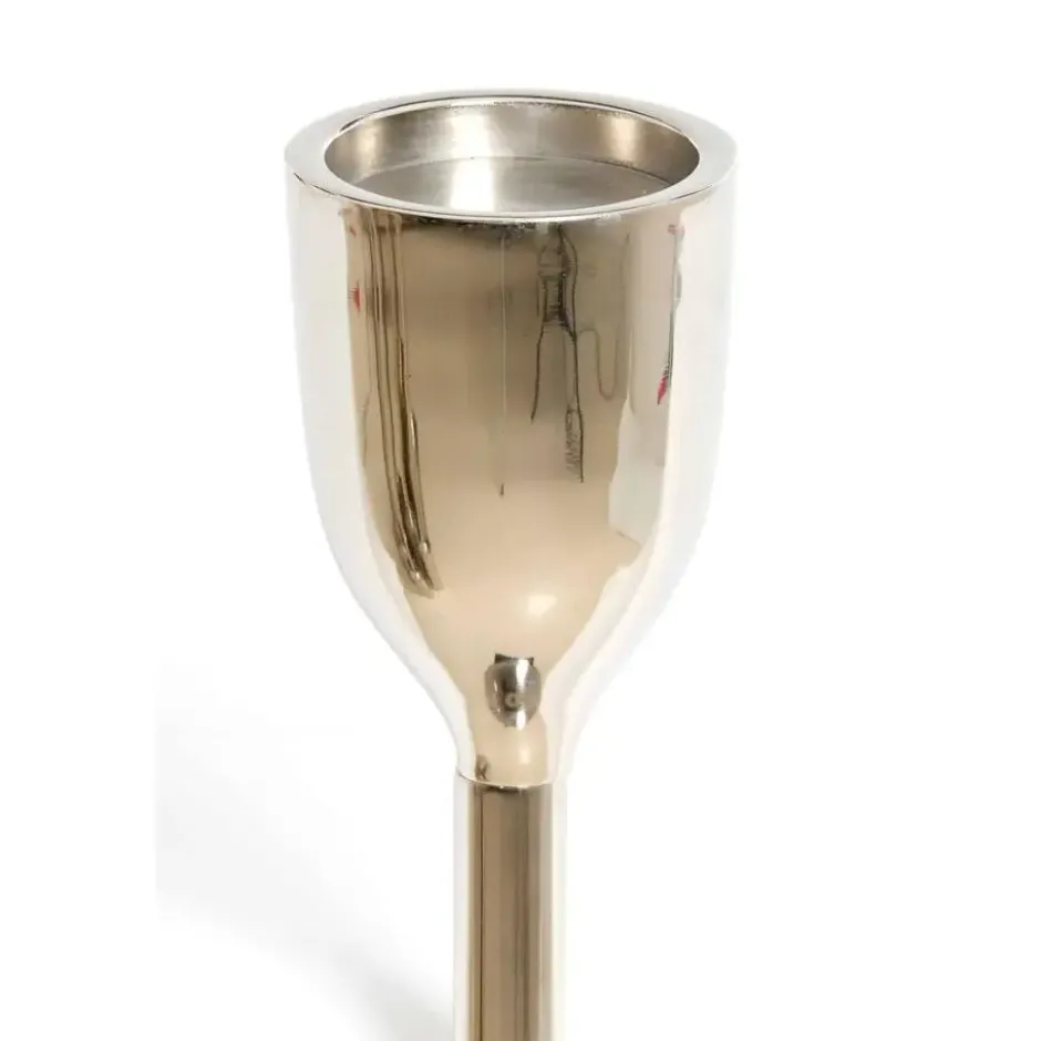 Kandelaar Velez - Glanzend Zilver - Ø13x77cm